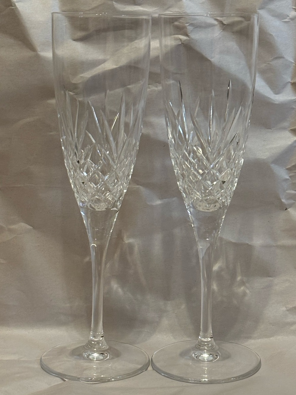 Royal Doulton Ascot Champagne Flutes Set of 2 Fine Crystal Discontinued
